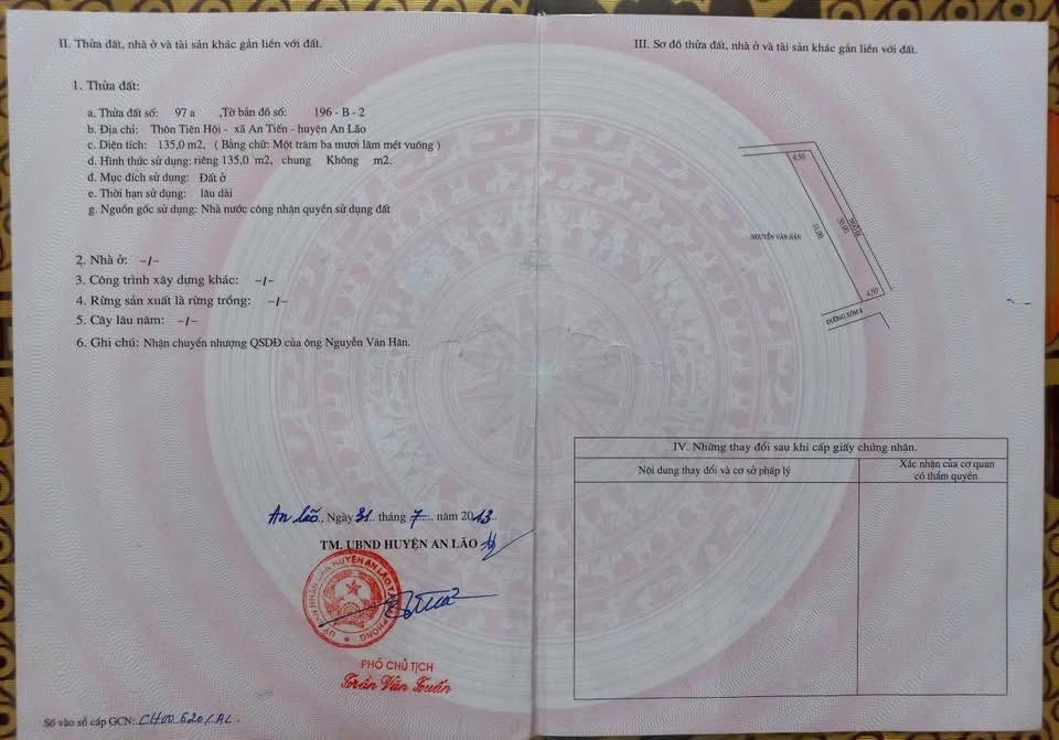 Đất Lô Góc 135m² An Lão, Hải Phòng - Sổ Đỏ Sẵn Sàng