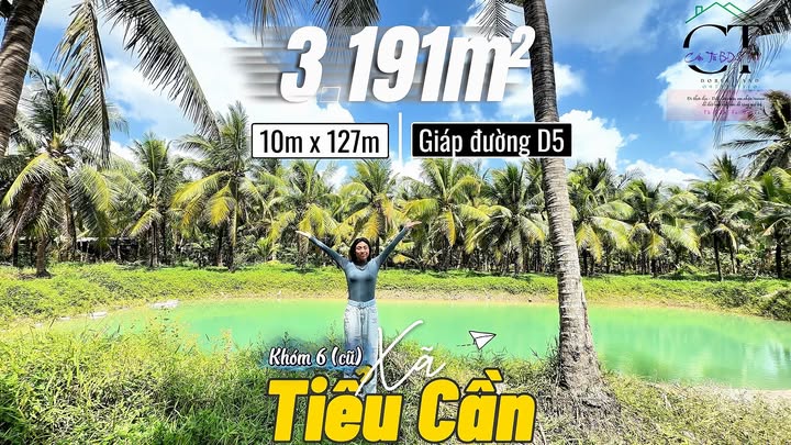 Bán Gấp Đất Vườn Mặt Tiền D5, Tiểu Cần, Trà Vinh - 3.191,9m²