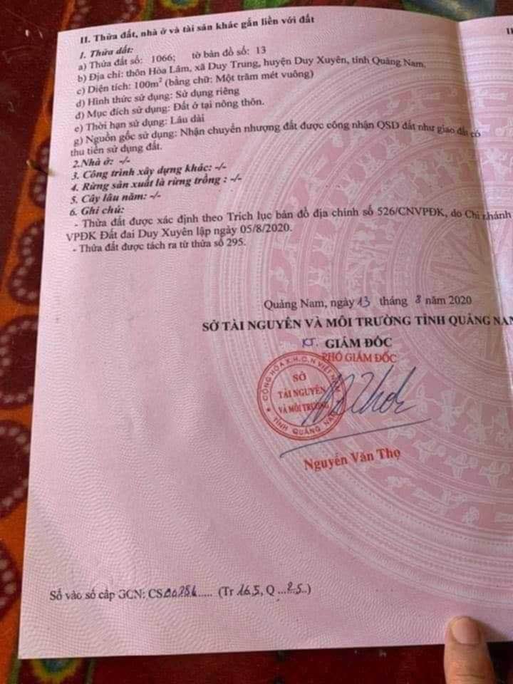 Đất nền Duy Xuyên 100m² - Ngay trung tâm xã, giá chỉ 400 triệu