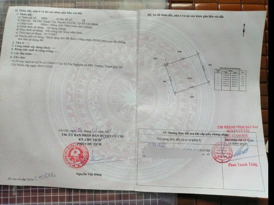 Đất nền Củ Chi 500m² - Sổ đỏ sẵn sàng, giá đầu tư 850 triệu