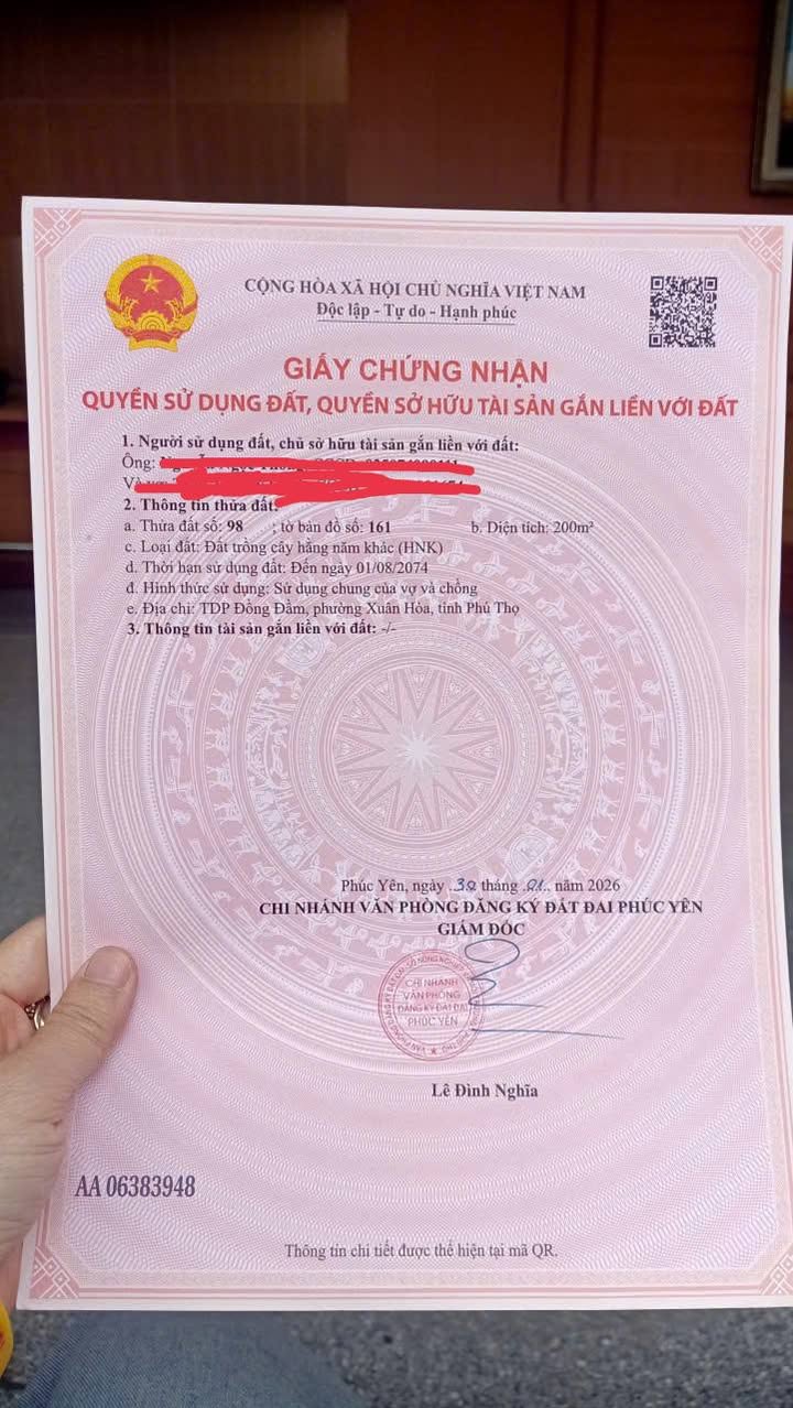 Đất Xuân Hòa Vĩnh Phúc 200m² - View Đồng Thoáng Mát, Giá Tốt