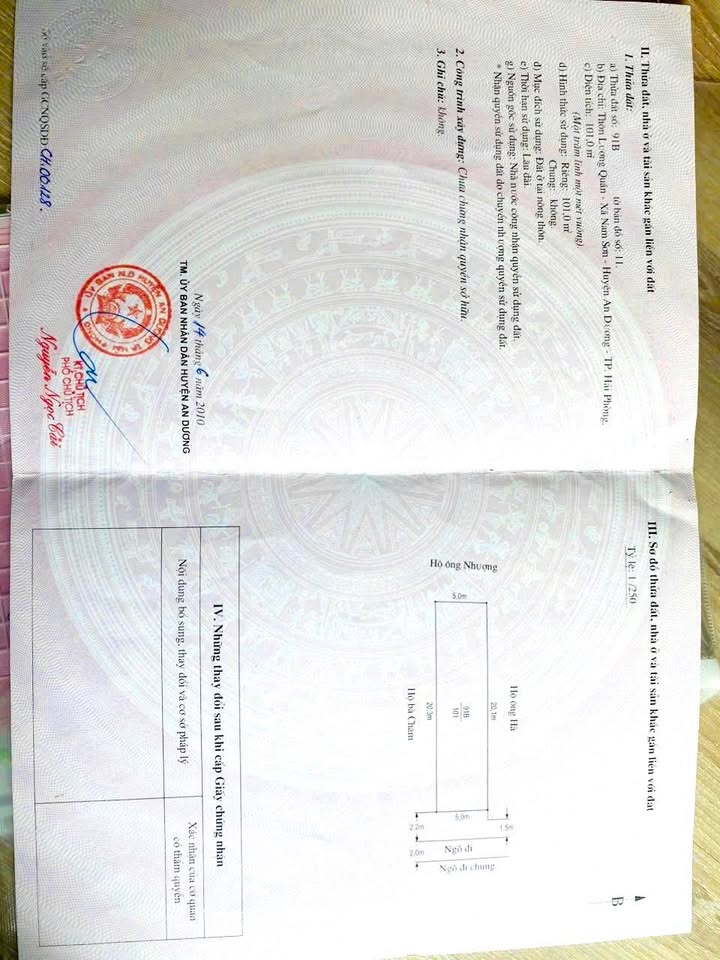 Đất nền 101m² Nam Sơn, Hải Phòng - Ngõ ô tô, 1.99 tỷ