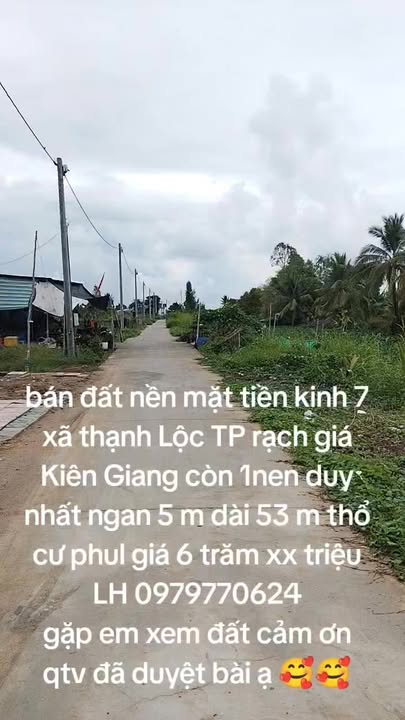 Đất Nền Rạch Giá 260m² Thổ Cư, Ô Tô Tới Nơi - Giá 6.x Tỷ