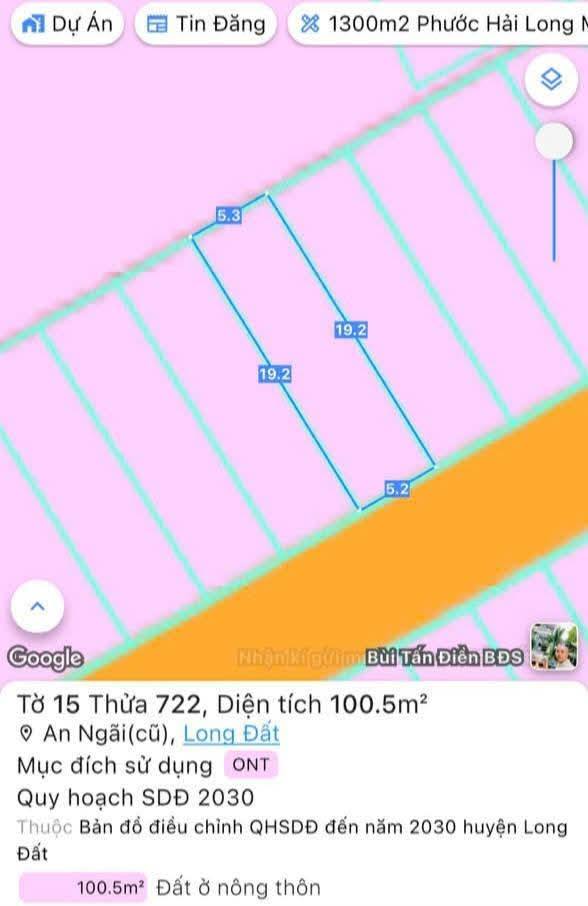 Đất Nền An Ngãi, Long Điền - Sổ Hồng Thổ Cư 101m² - Giá Đầu Tư 1.2 Tỷ