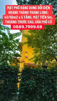 Nhà Mặt Phố Đặng Dung, Ba Đình - 43m² x 5 Tầng, Đối Diện Hoàng Thành