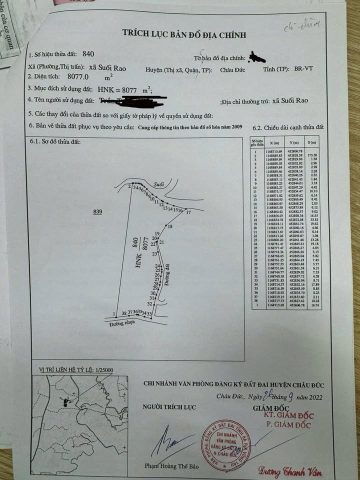 Đất Vàng Châu Đức 8077m² - 2 Mặt Tiền Đường Nhựa, Sổ Hồng, Giá 5.6 Tỷ
