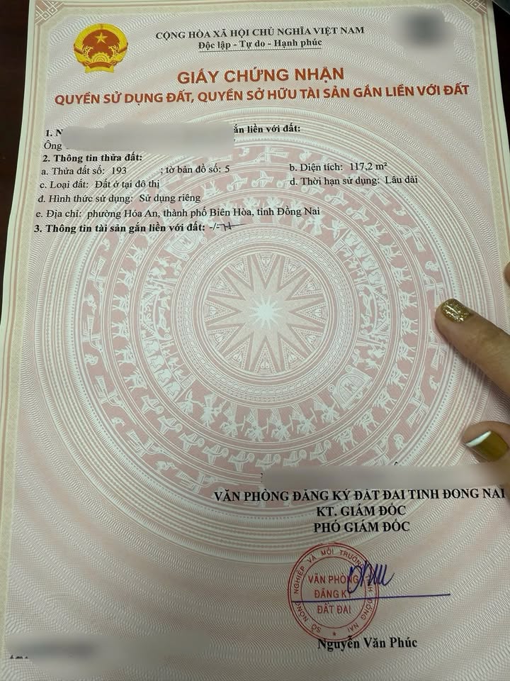 Đất Phường Hóa An, Biên Hòa 117m² - Sổ Hồng Sẵn Sàng