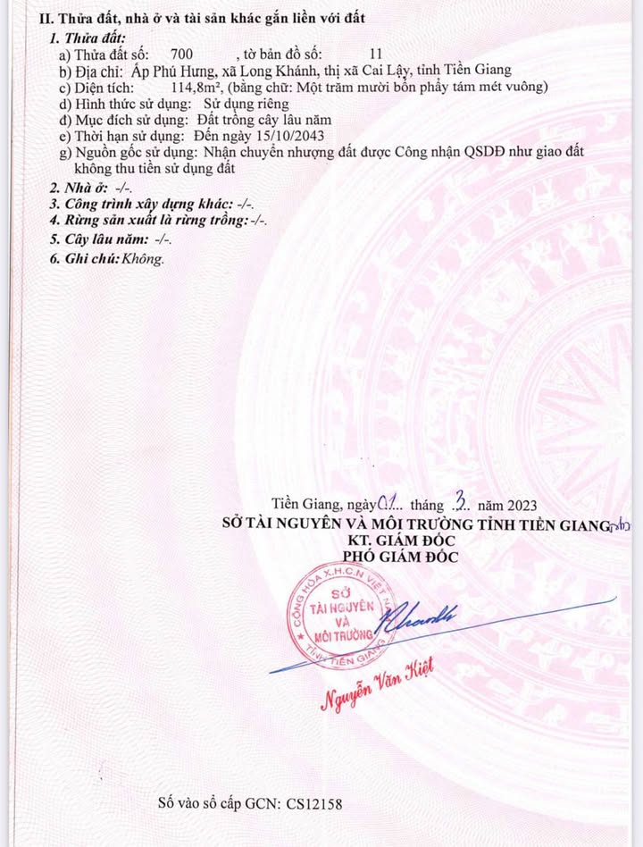 Đất Nền Sổ Riêng Long Khánh, Cai Lậy - 114m² Giá Tốt