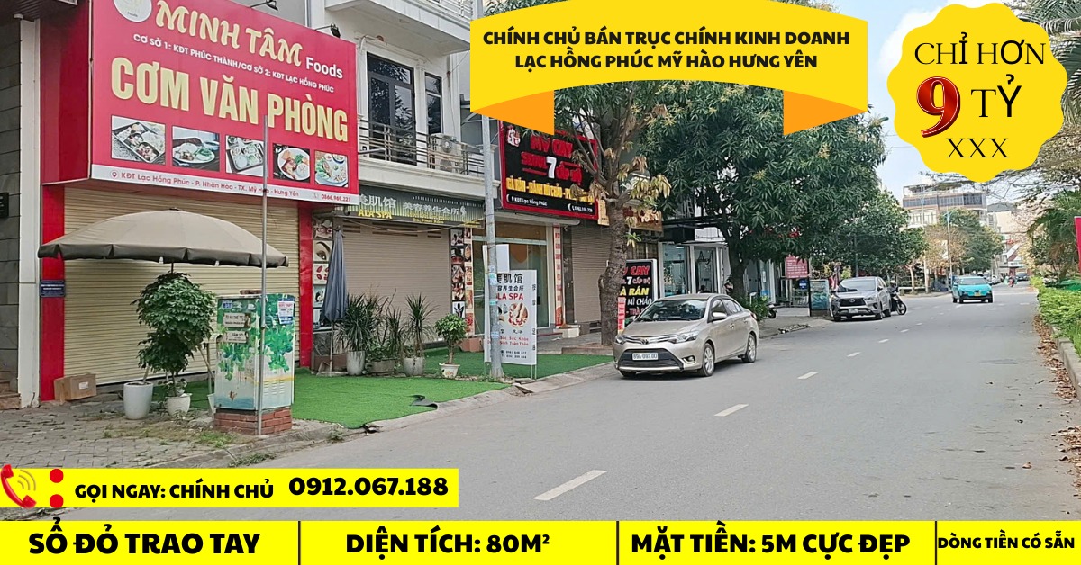 Mặt tiền Kinh doanh Đường Đôi Lạc Hồng, Mỹ Hào 80m² - Dòng tiền 15 Triệu/tháng