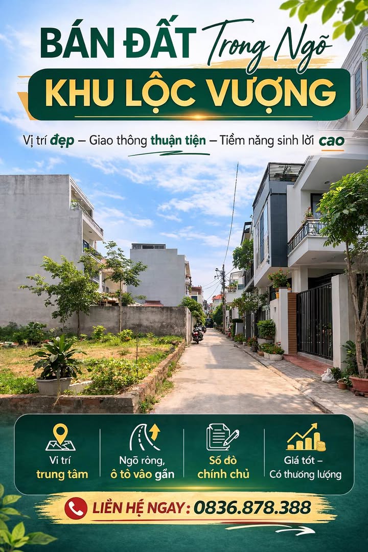 Đất nền hiếm Phường Lộc Vượng, Nam Định - 50m², 1 tỷ - Sẵn sổ hồng!