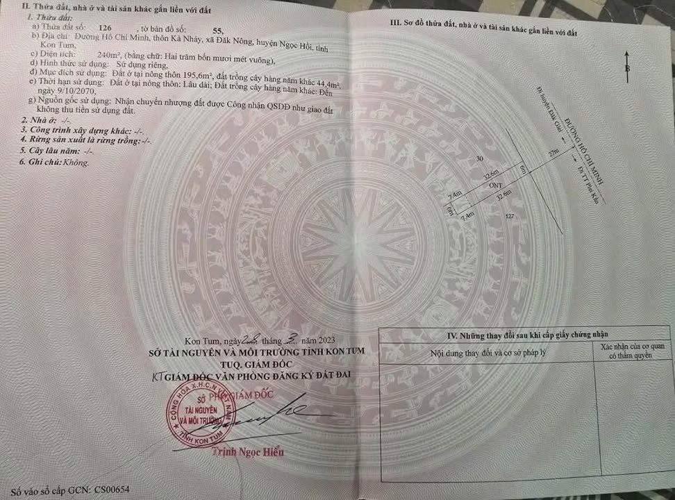 Đất nền Ngọc Hồi, Kon Tum - 240m² mặt QL14, giá chỉ 4xx triệu