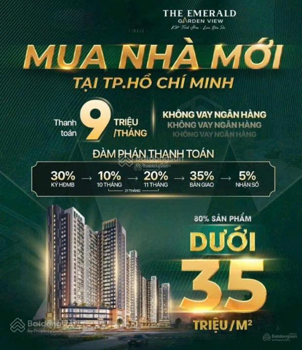 Căn hộ Emerald Garden View Thuận An 51.6m² giá chỉ 1.86 tỷ - Thanh toán 9 triệu/tháng!