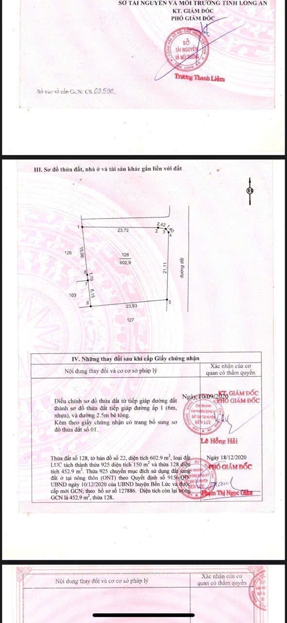 Đất thổ cư xã Tân Bửu, huyện Bến Lức 600m² giá 6 tỷ - Vị trí đắc địa, tiềm năng lớn!