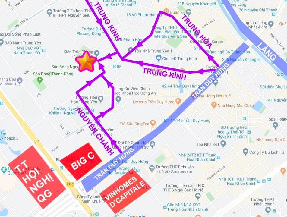 Cho thuê cửa hàng 18m² Trung Kính, Cầu Giấy - Ô tô tránh, vỉa hè rộng