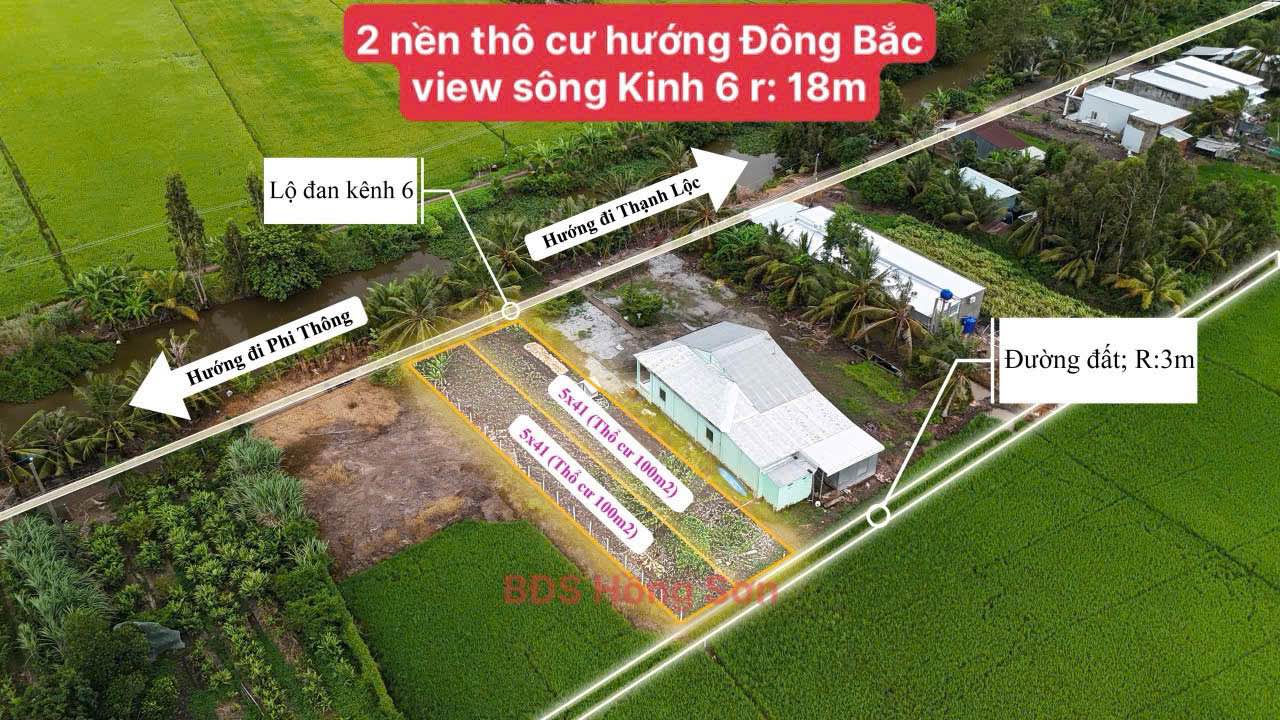 Đất nền Kinh 6 An Giang - 215m² - Sổ hồng sẵn - 490 triệu