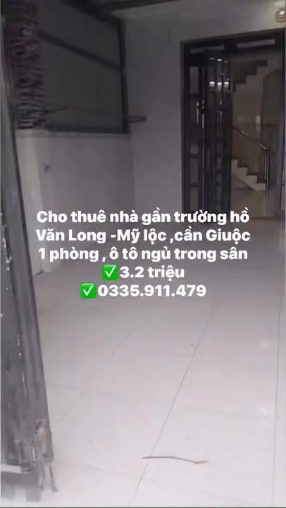 Cho thuê nhà 1PN gần trường Hồ Văn Long, Cần Giuộc - 3.2 triệu/tháng