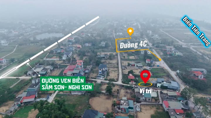 Đất nền 129m² Xã Tiên Trang, Thanh Hóa - Sổ đỏ 80m² thổ cư, cách biển 100m