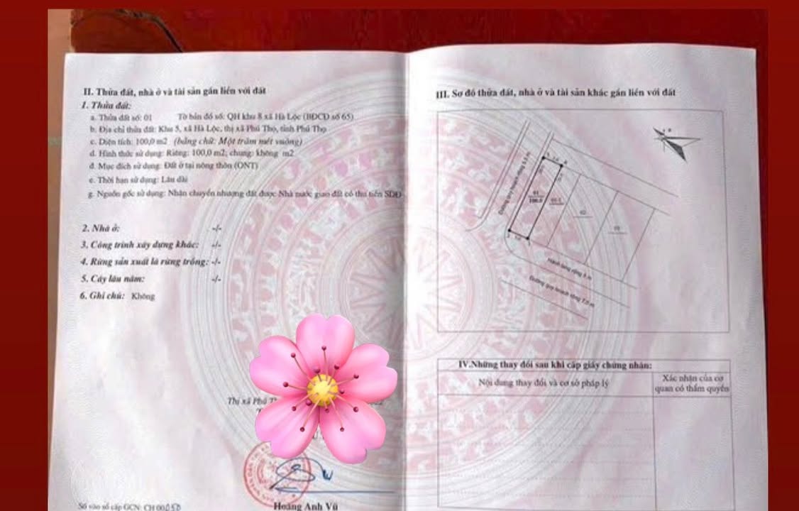 Bán Gấp Đất Nền Liền Kề CN Phú Hà, Phú Thọ - 100m², Full Thổ Cư