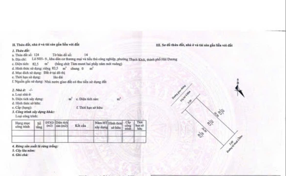 Bán đất mặt tiền 82.5m² chợ cá Thạch Khôi, giá tốt đầu năm