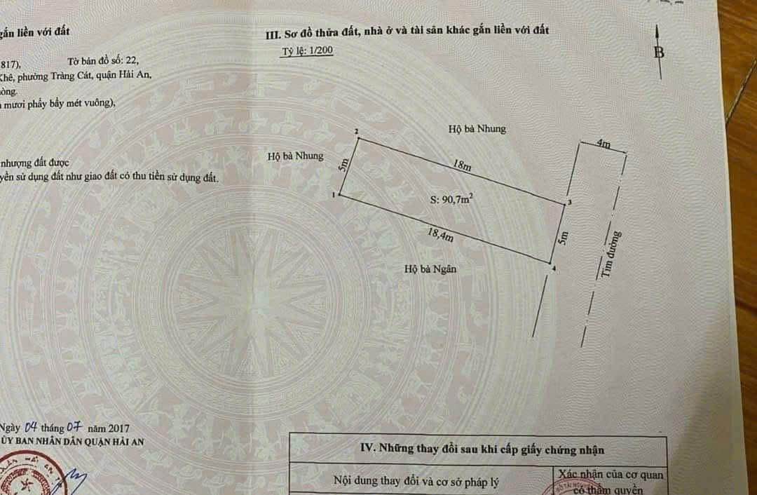 Đất Mặt Đường Cát Linh - Hải An 90.7m² Giá Tốt, Sẵn Sổ Đỏ