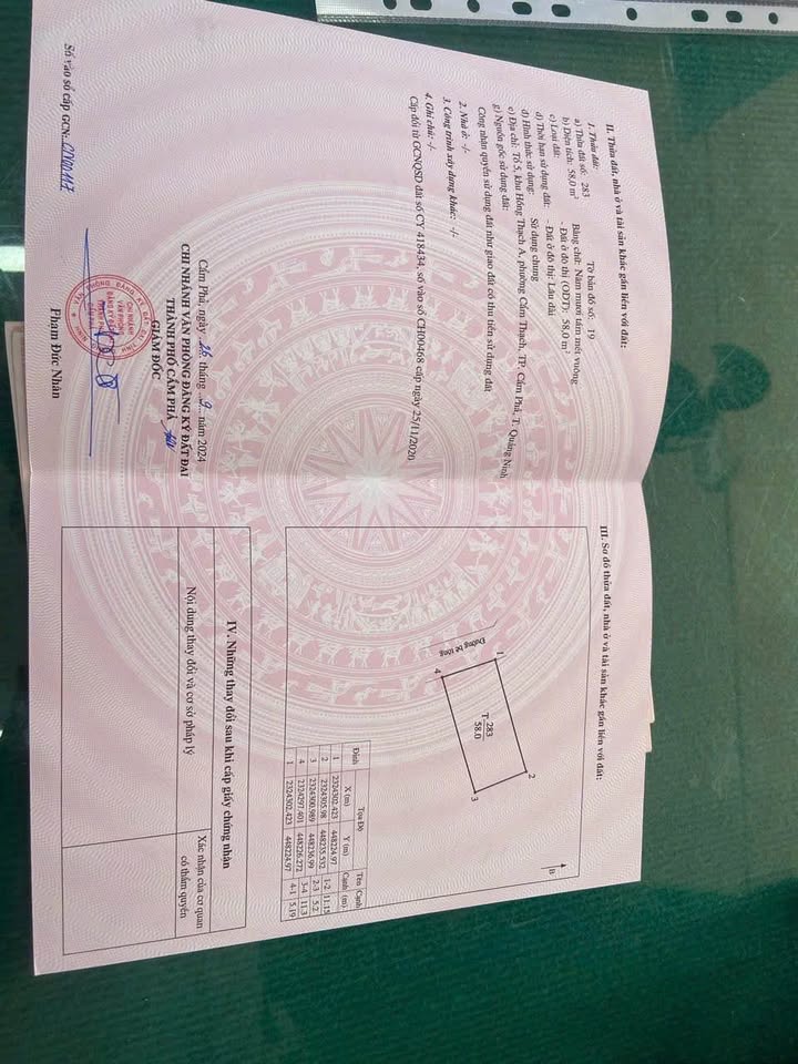 Đất nền Cẩm Phả 58m² - Lô áp góc, ô tô vào, 1 tỷ xxx triệu