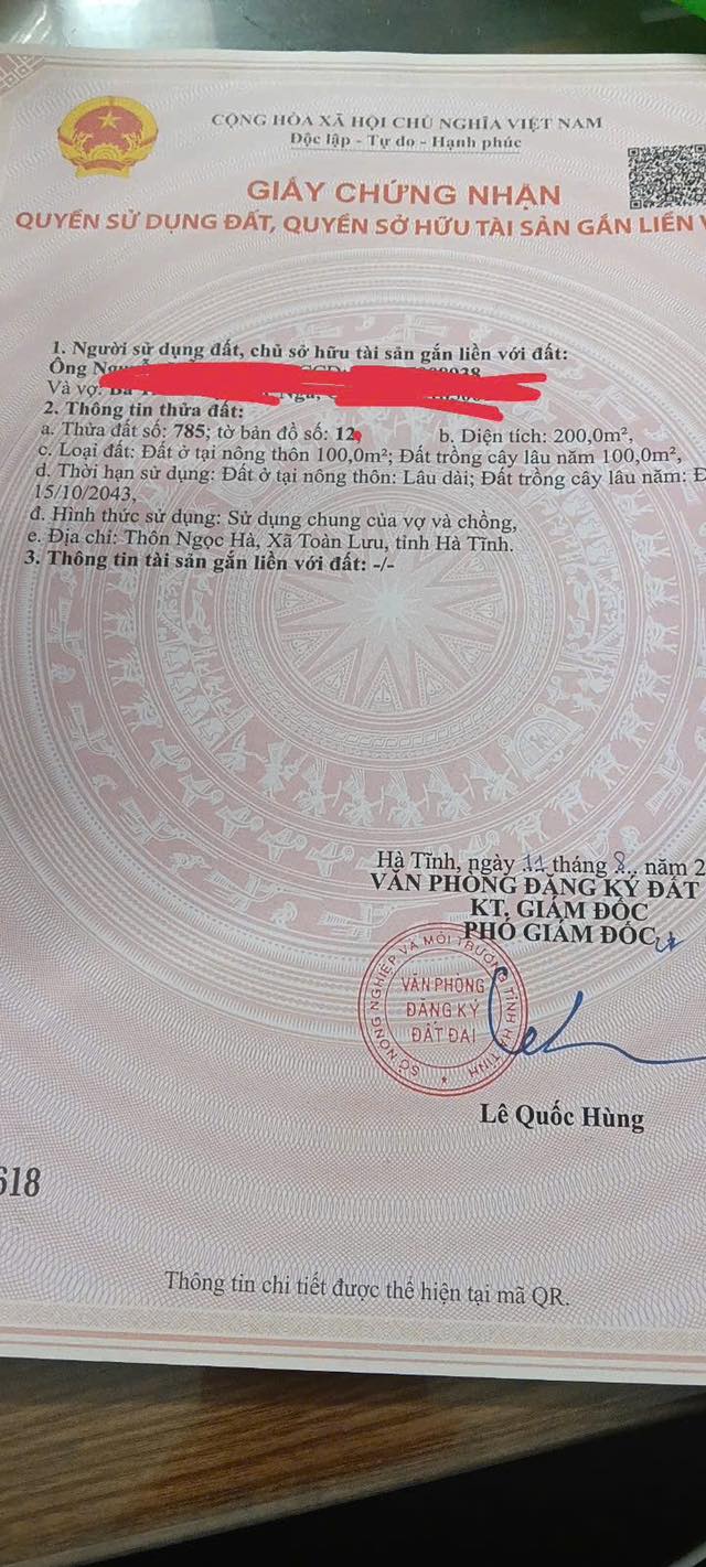 Bán đất Ngọc Hà, Thạch Hà 200m² - Sổ đỏ chính chủ, giá tốt