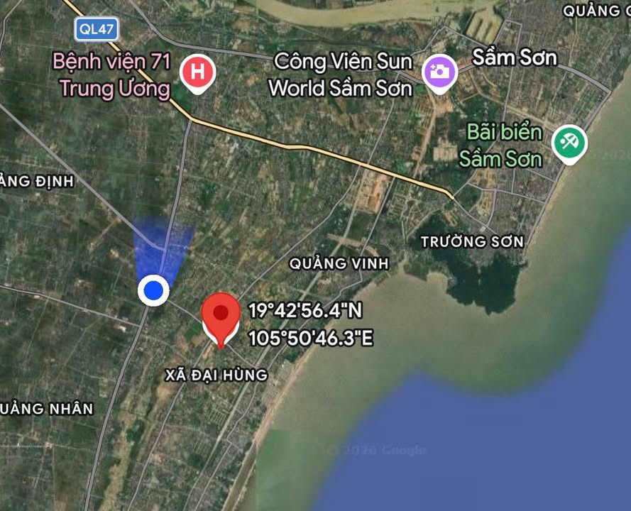 Bán đất Sầm Sơn 505m² - Sổ đỏ, đường ô tô, gần biển 1.7 tỷ