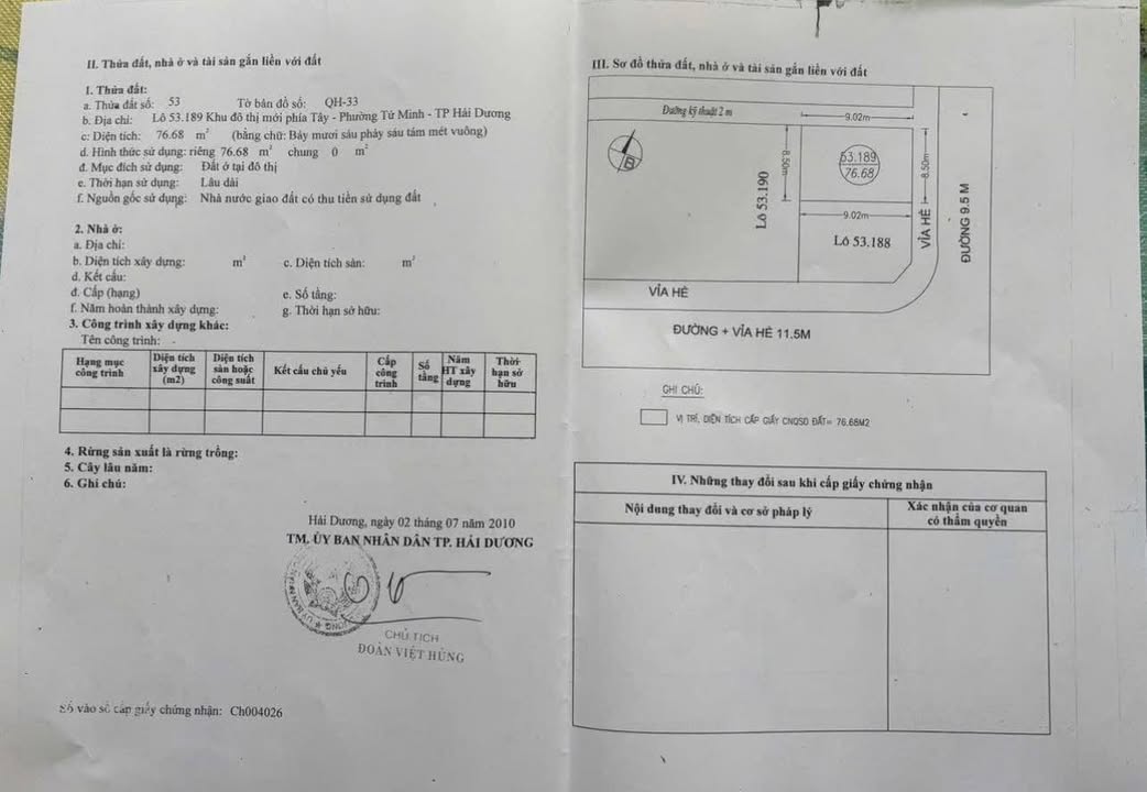 Nhà Mặt Tiền Kinh Doanh Đường Trường Chinh, TP. Hải Dương - 76.68m²