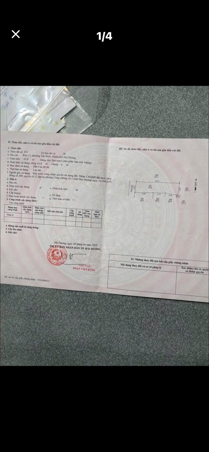 Đất nền 65.8m² nở hậu, ô tô vào tận nơi - TP Chí Linh, Hải Dương