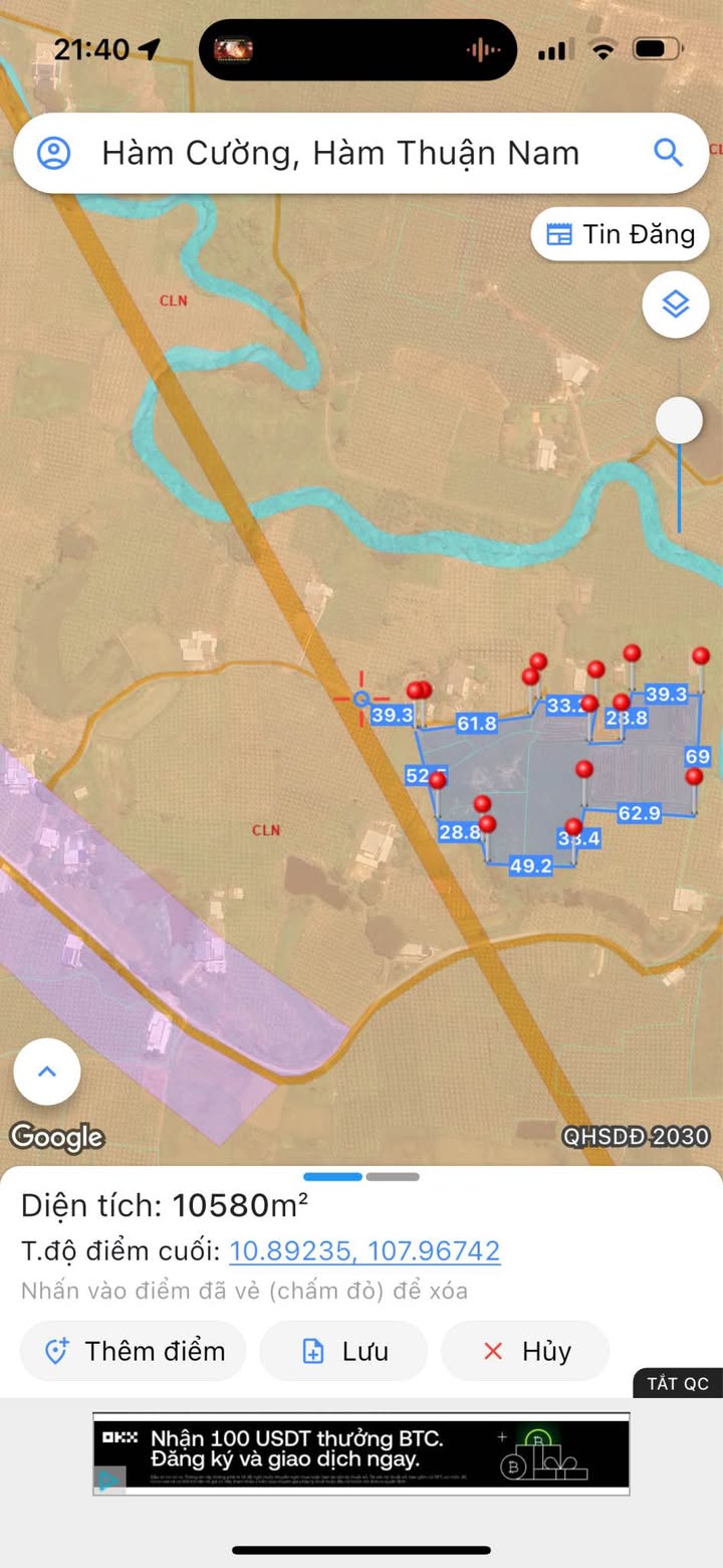 Bán Đất Hàm Thuận Nam 38800m² Hướng Biển - Giá 2.2 Tỷ