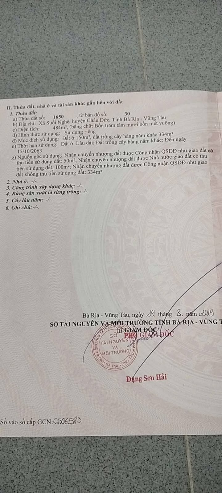 Đất Nền Sổ Hồng Riêng 470m² Gần KCN Sonadezi, Châu Đức - Giá 2.5 Tỷ