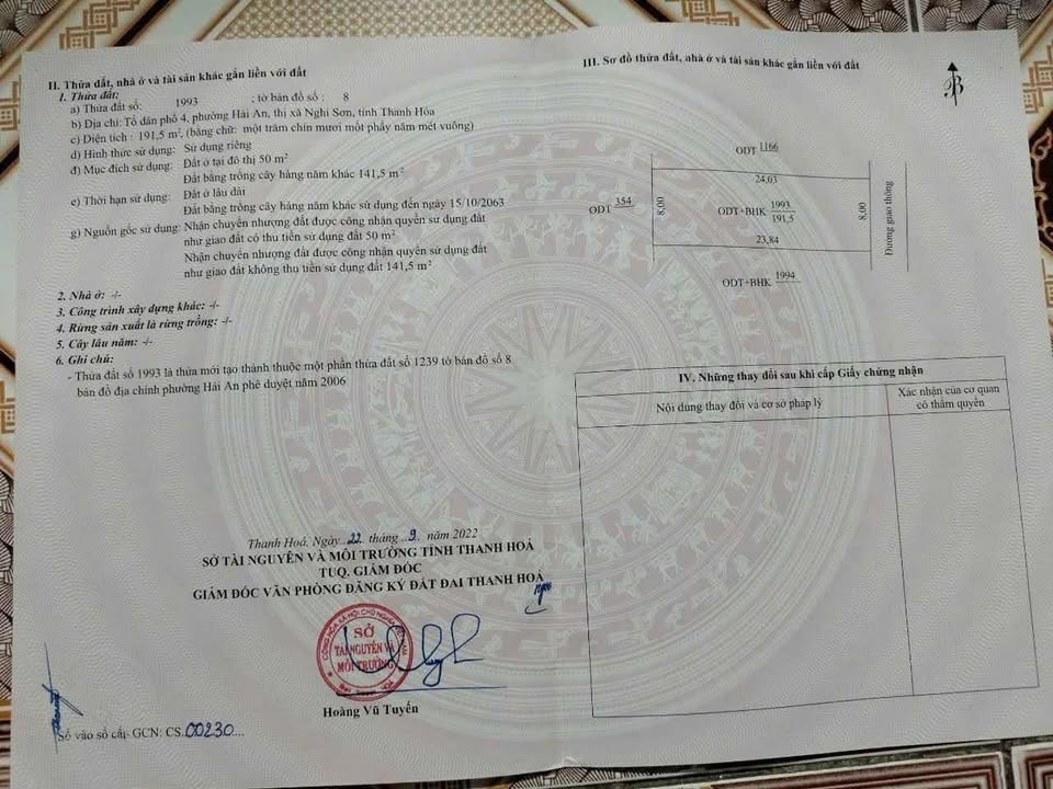 Đất Nền Tdp 4 Nghi Sơn 192m² Hướng Đông - Giá Hơn 700 Triệu