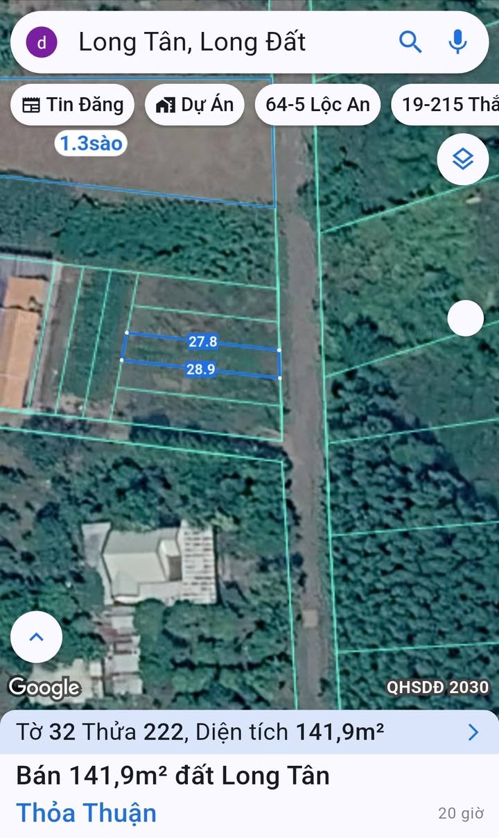 Đất nền Long Tân - 140m² - 800 Triệu - Sổ Đỏ Sẵn Sàng