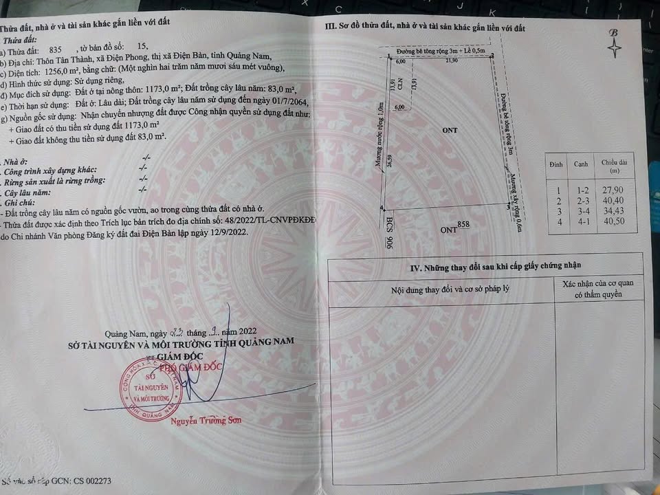 Bán Gấp Đất Hòa Liên Đà Nẵng 1256m² - Sổ Hồng Chính Chủ, Giá 3 Tỷ