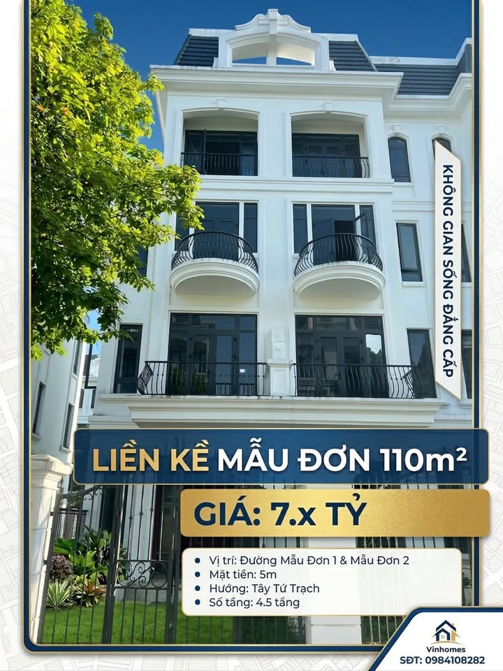 Bán gấp Townhouse 110m² Vinhomes Star City - Giá 7.x Tỷ
