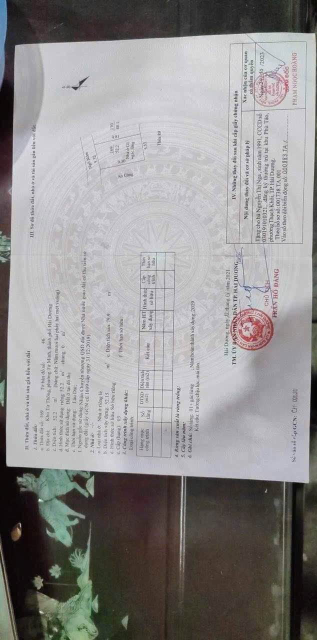 Nhà 52m² Tứ Kỳ, Hải Dương - Giá 1.3 Tỷ, Ô tô tận nơi