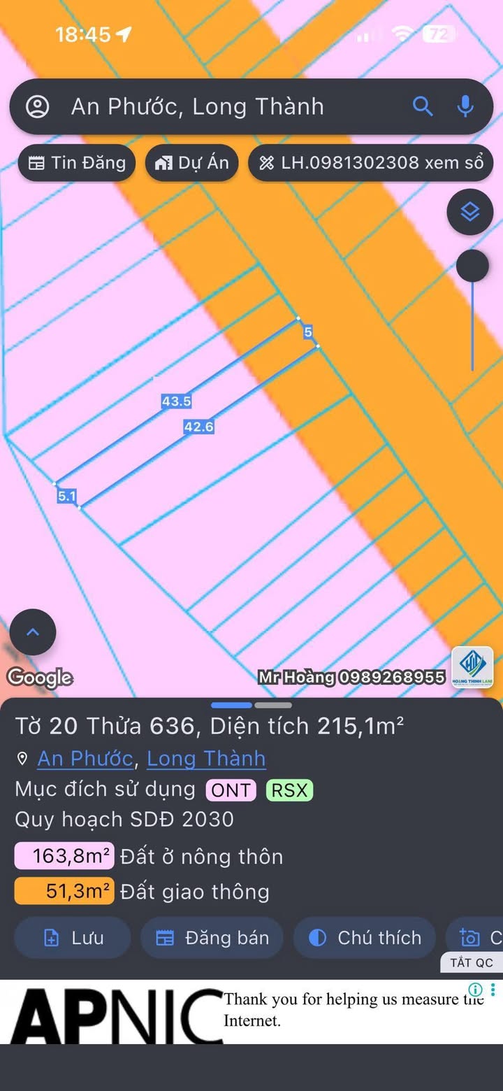 Mặt Tiền Kinh Doanh Đường Lô Hổ, Long Thành - 215m² Sổ Riêng Thổ Cư