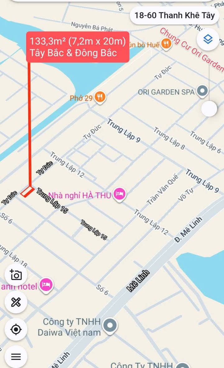 Bán Đất Góc 2MT Trung Lập 15 & Tự Đức, Đà Nẵng - 133.3m² - Sổ Hồng Sẵn Sàng