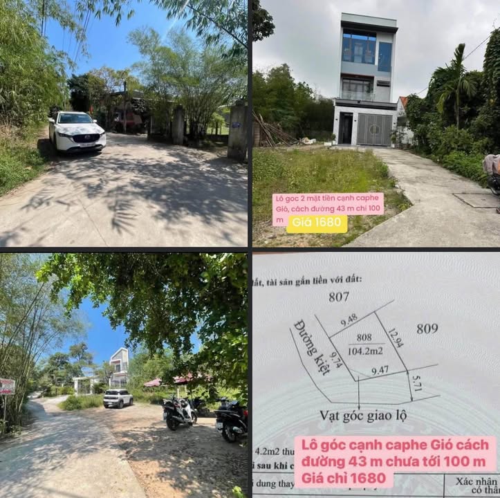 Đất 100m² 2 Mặt Tiền Kiệt Minh Mạng, Huế - Giá Tốt 1.68 Tỷ