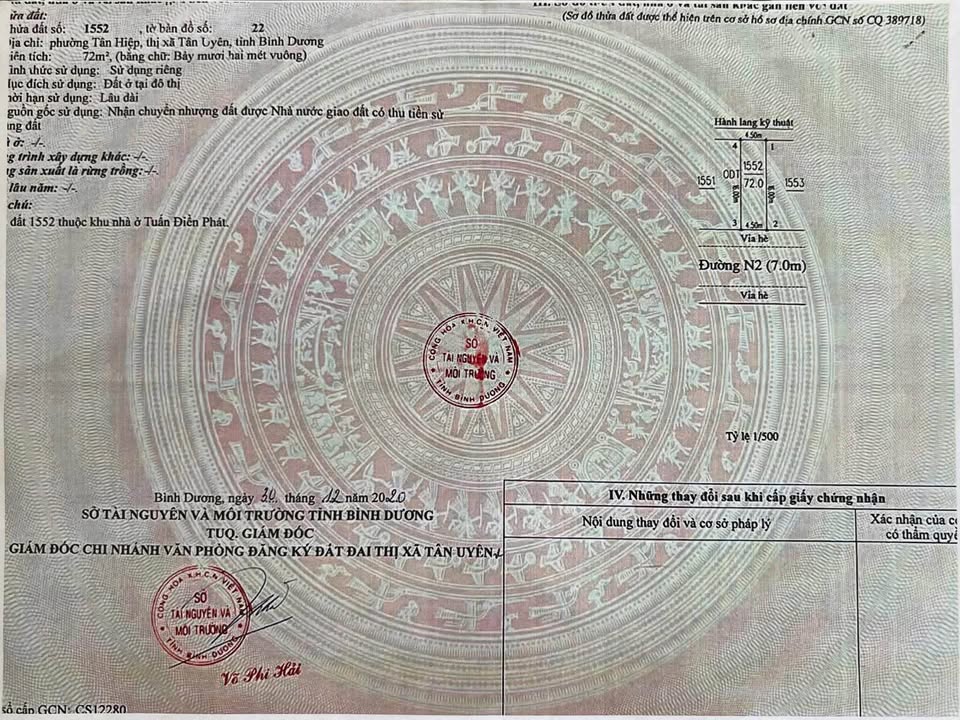 Đất nền Tuấn Điền Phát 1, Tân Uyên - 72m² Full Thổ Cư, Giá 1.4 Tỷ