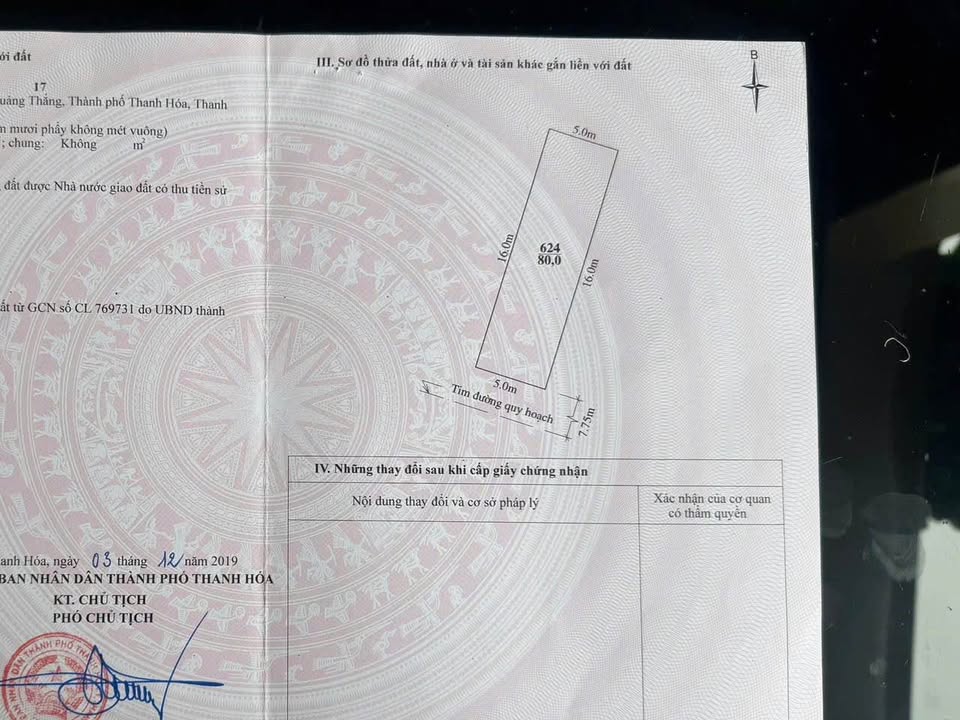 Đất nền P. Đông Hương, TP. Thanh Hóa - 75.5m² vuông vắn, ô tô thông