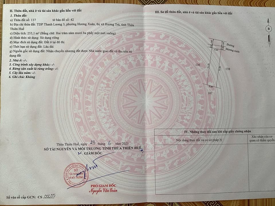 Đất nền Hương Xuân Ngang 253m² - Giá 8xx triệu, Sổ đỏ chính chủ