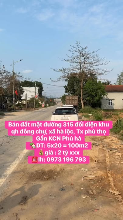 Đất Nền Mặt Tiền Tỉnh Lộ 315, Phú Thọ - 99m², 2 Tỷ - Kinh Doanh Đắc Lợi