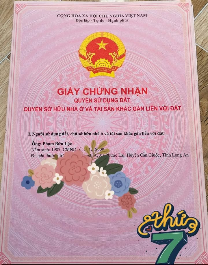 Bán Đất Thổ Cư 128m² Cần Giuộc - Sổ Đỏ Sẵn, Giá 1 Tỷ