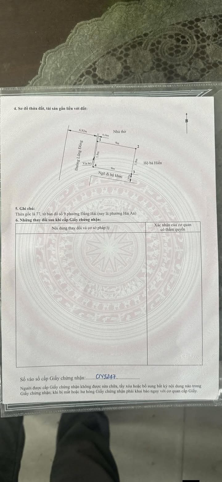 Bán đất tặng nhà cấp 4 mặt đường Lũng Đông, Hải An, 275m² - 4.86 tỷ