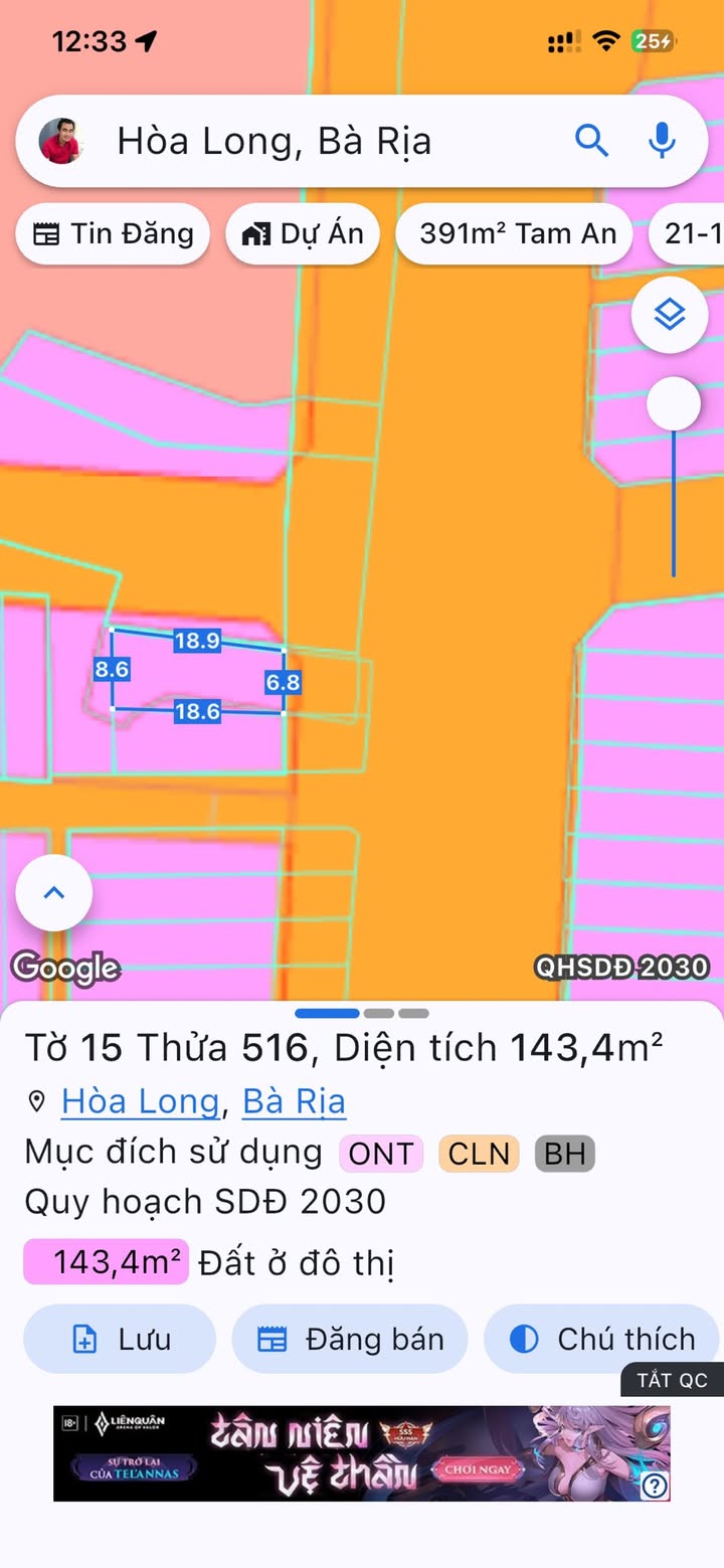 Bán Đất Mặt Tiền Hương Lộ 2, TP Bà Rịa - 143.4m² Thổ Cư, Giá 4.2 Tỷ