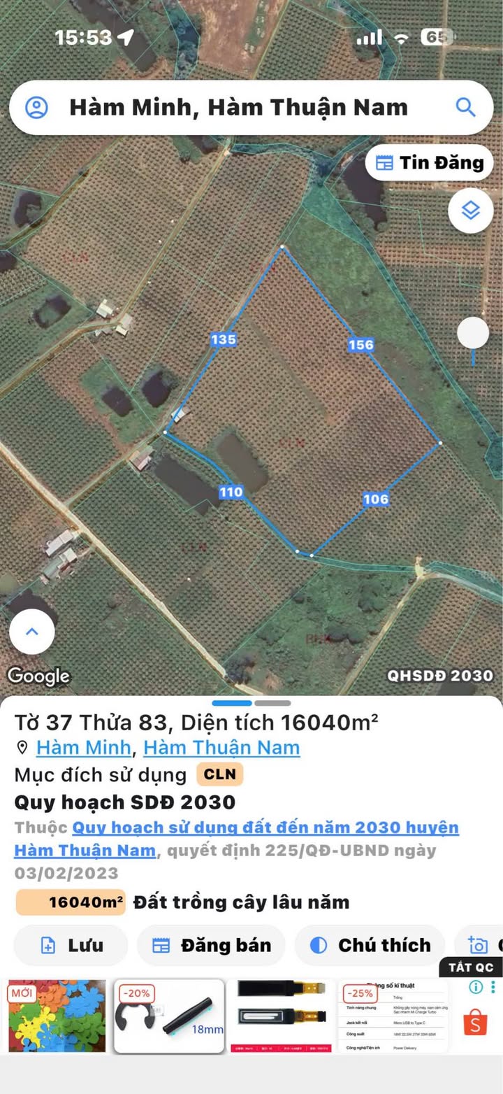 Bán Gấp Vườn Thanh Long 16.040m² Hàm Minh, Bình Thuận - Giá Đầu Tư 5.9 Tỷ