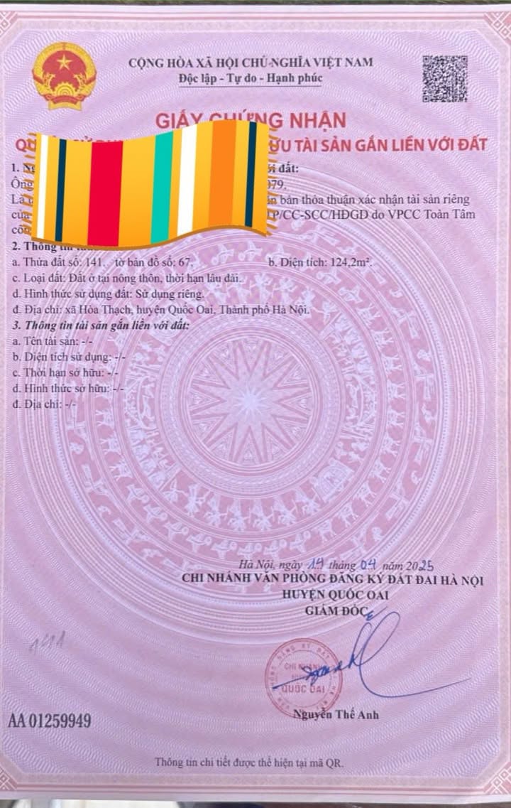 Bán gấp đất 124m² Xã Phú Cát, Quốc Oai - Giá 1.95 Tỷ, Ô tô tránh