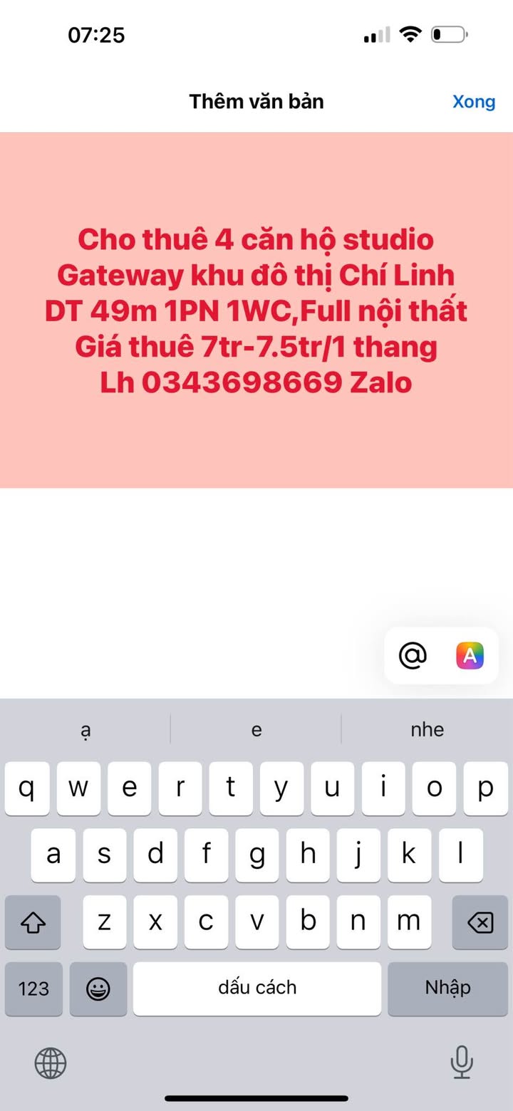 Cho Thuê Căn Hộ Gateway Vũng Tàu 49m² Full Nội Thất - Giá Tốt