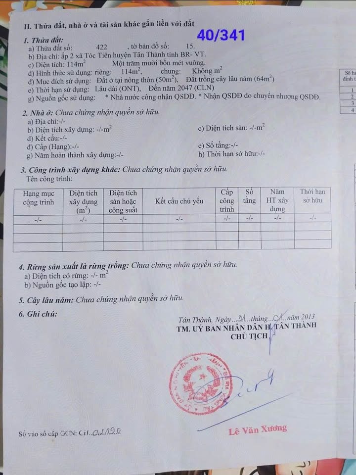 Đất nền Xã Xà Bang, Châu Đức - Mặt tiền đường nhựa, tiềm năng kinh doanh